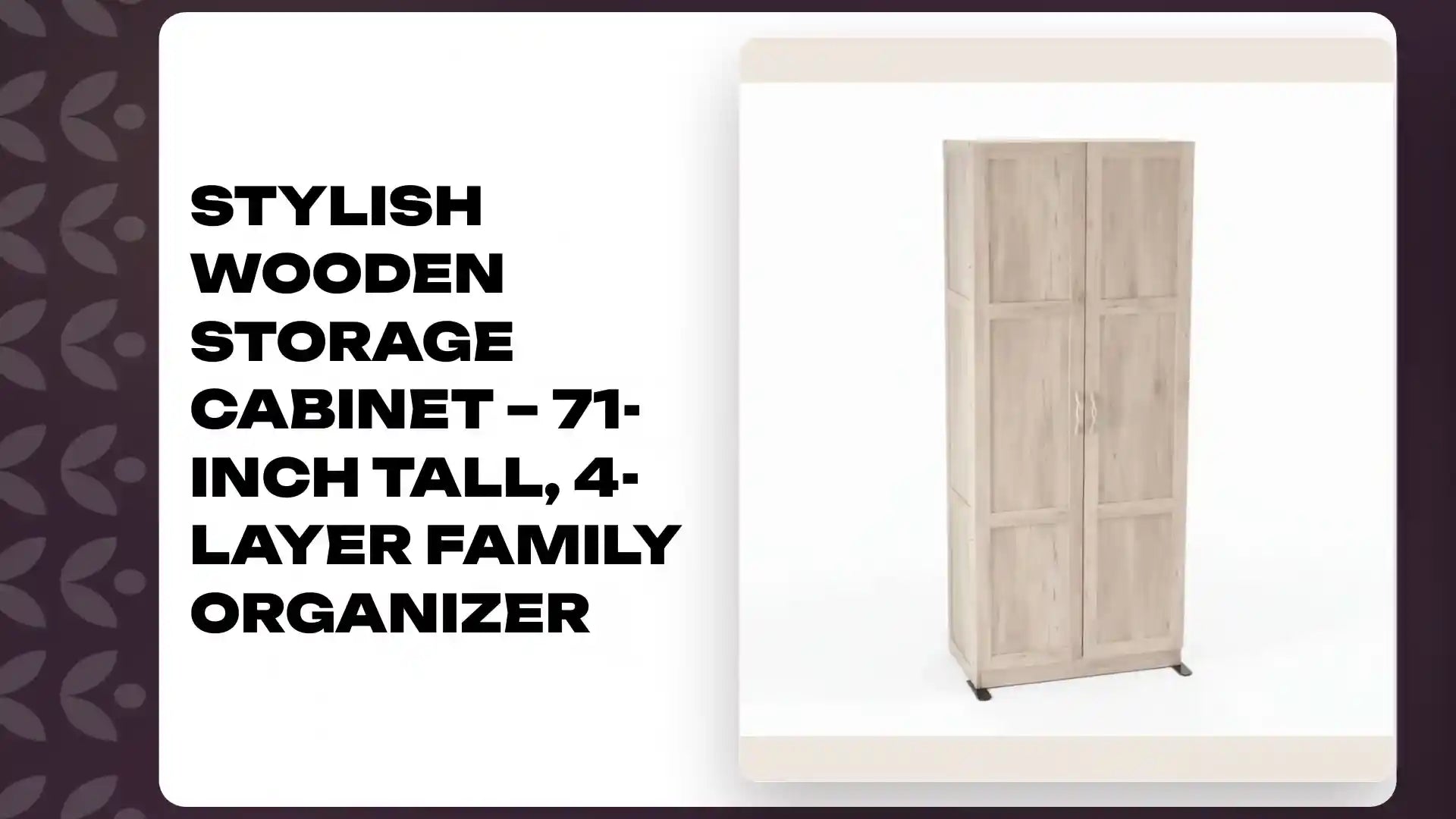 Stylish Wooden Storage Cabinet &ndash; 71-Inch Tall, 4-Layer Family Organizer by@Outfy