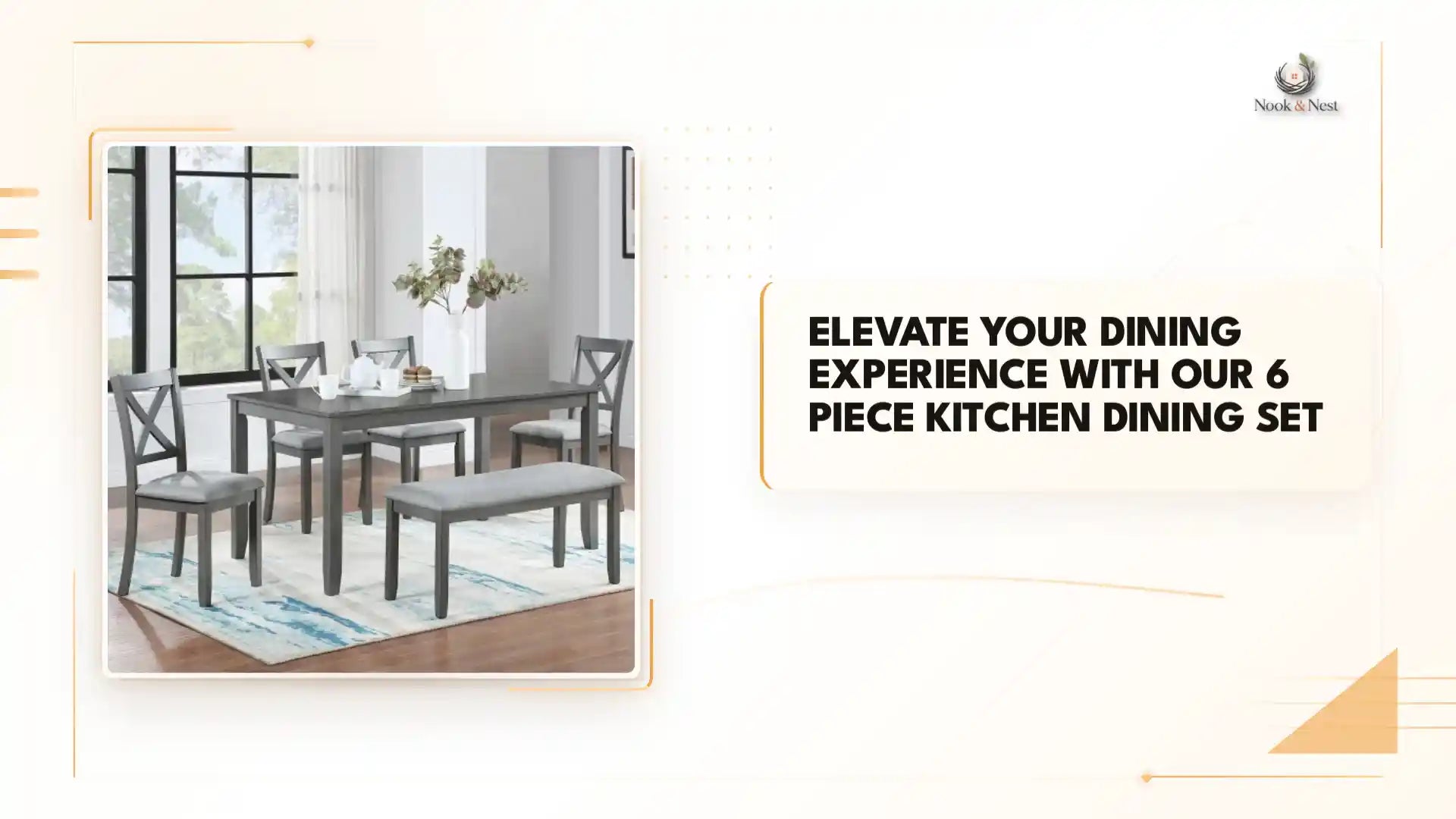 Elevate Your Dining Experience with Our 6 Piece Kitchen Dining Set by@Outfy