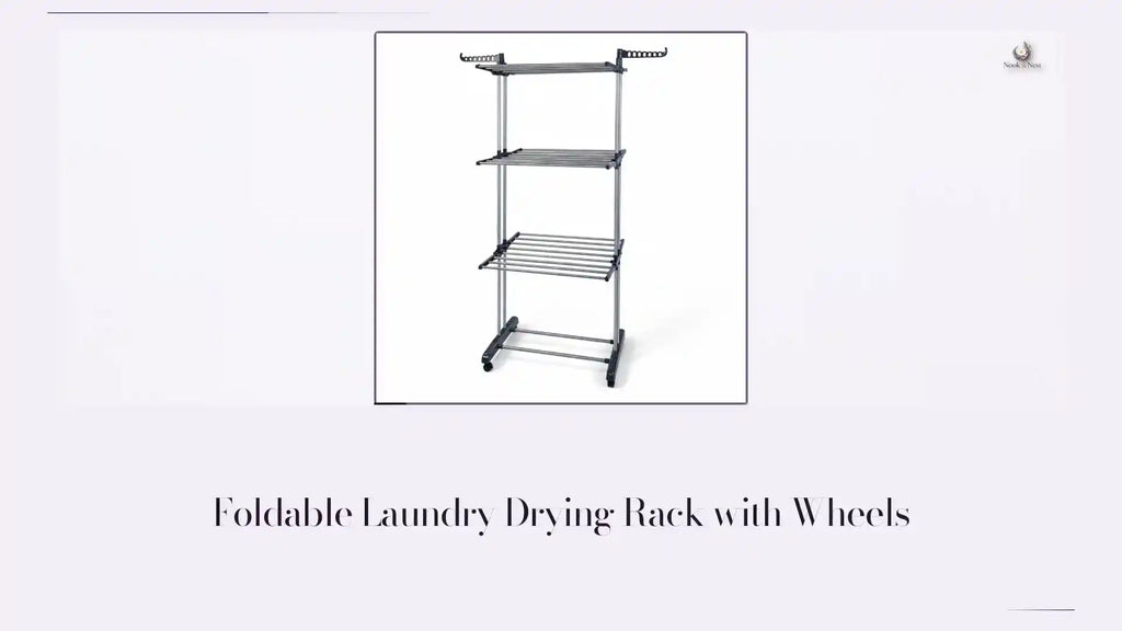 Foldable Laundry Drying Rack with Wheels by@Outfy