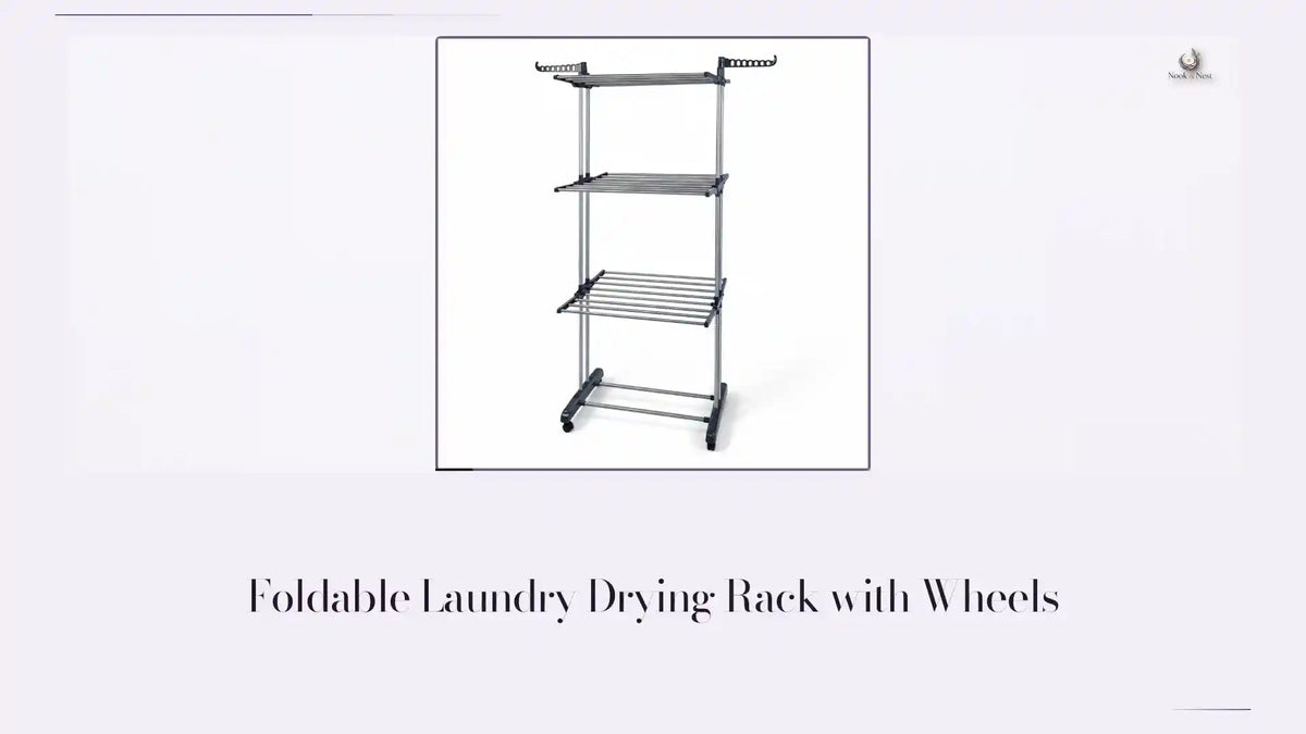 Foldable Laundry Drying Rack with Wheels by@Outfy