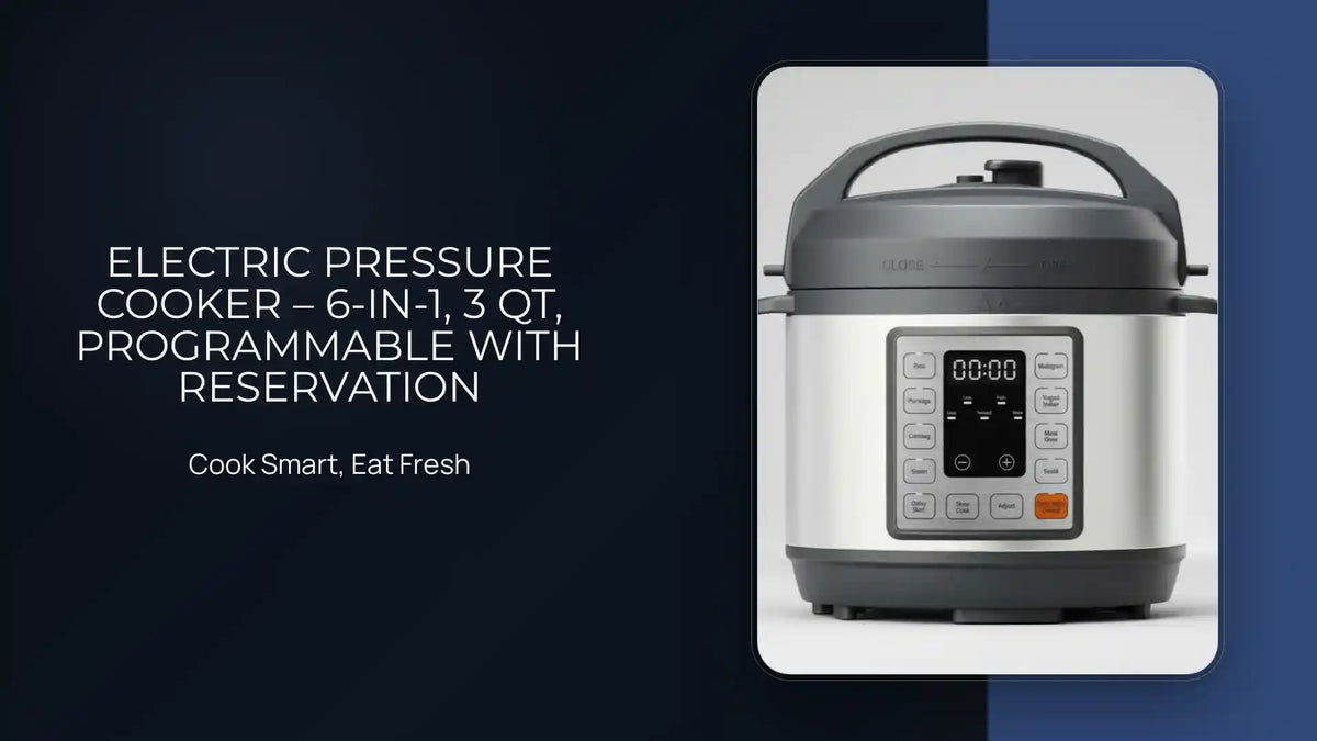 Electric Pressure Cooker &ndash; 6-in-1, 3 QT, Programmable with Reservation by@Outfy