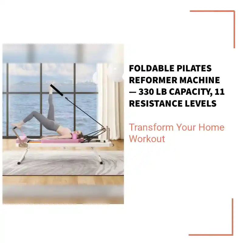 Foldable Pilates Reformer Machine &mdash; 330 lb Capacity, 11 Resistance Levels by@Outfy
