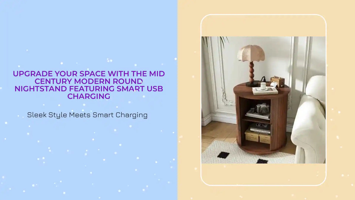 Upgrade Your Space with the Mid Century Modern Round Nightstand Featuring Smart USB Charging by@Outfy