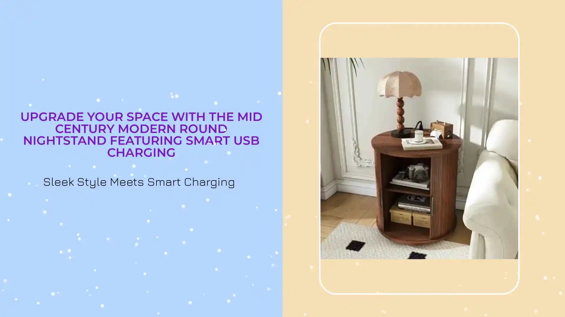 Upgrade Your Space with the Mid Century Modern Round Nightstand Featuring Smart USB Charging by@Outfy