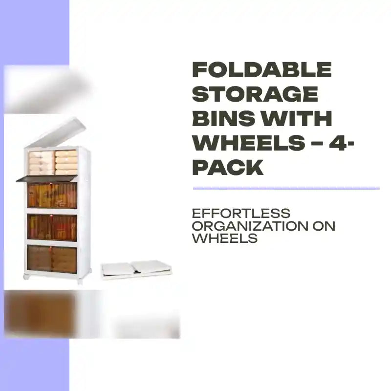 Foldable Storage Bins with Wheels &ndash; 4-Pack by@Outfy