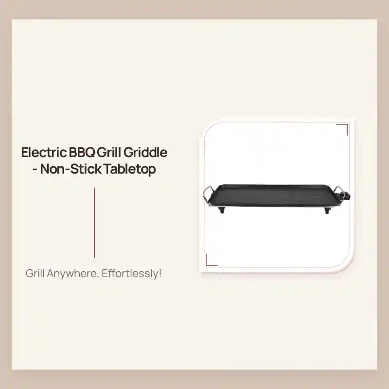 Electric BBQ Grill Griddle - Non-Stick Tabletop by@Outfy