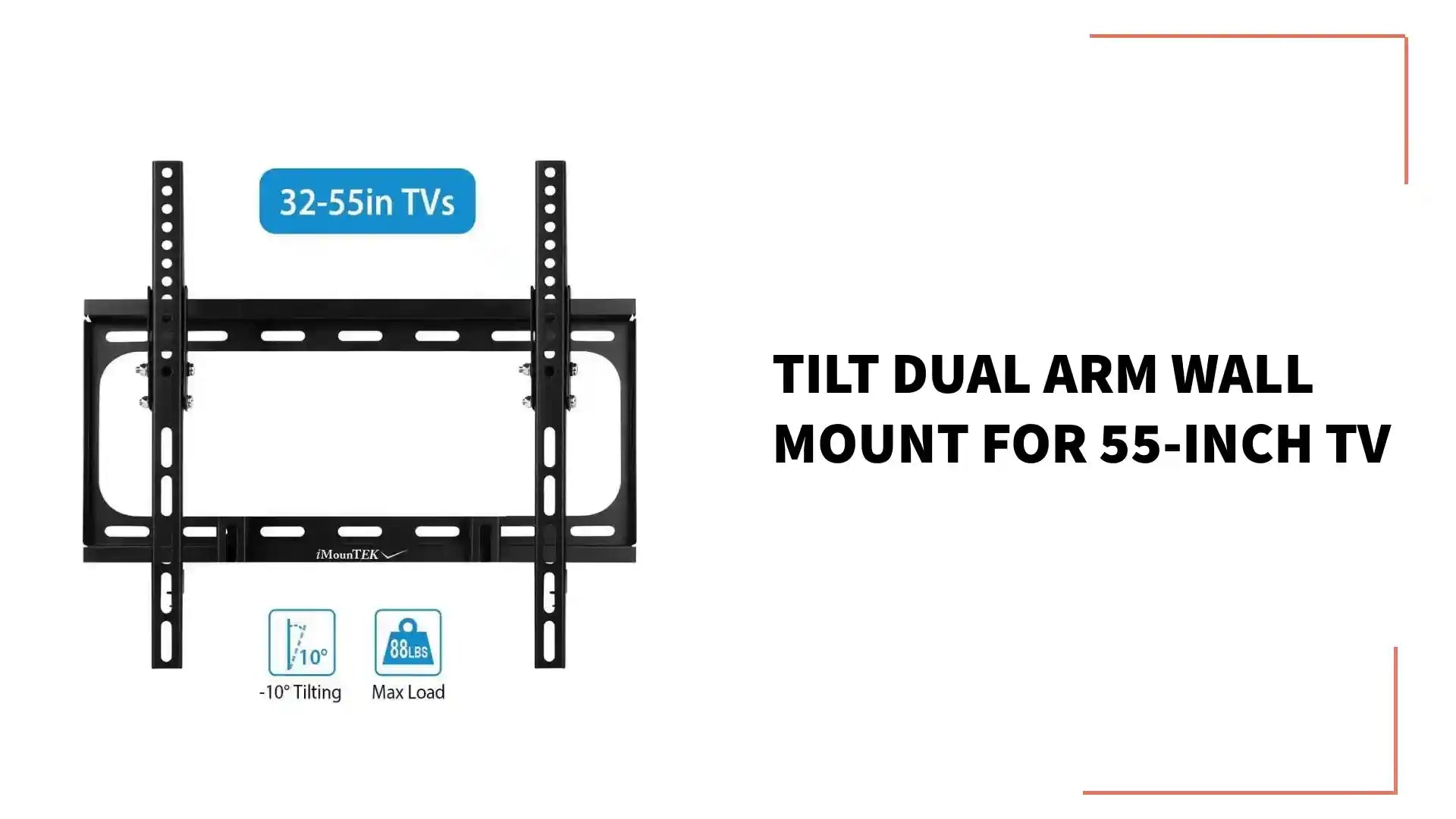 Tilt Dual Arm Wall Mount for 55-Inch TV by@Outfy