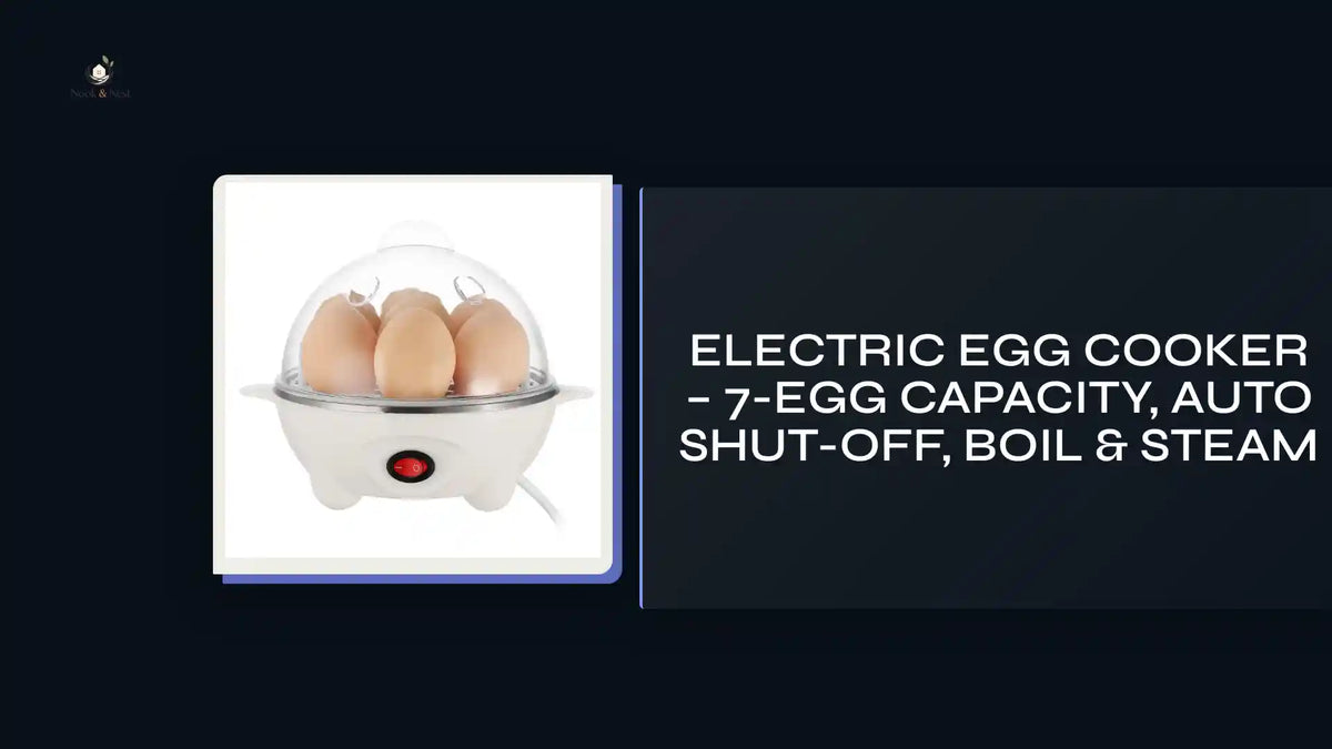 Electric Egg Cooker &ndash; 7-Egg Capacity, Auto Shut-Off, Boil &amp; Steam by@Outfy