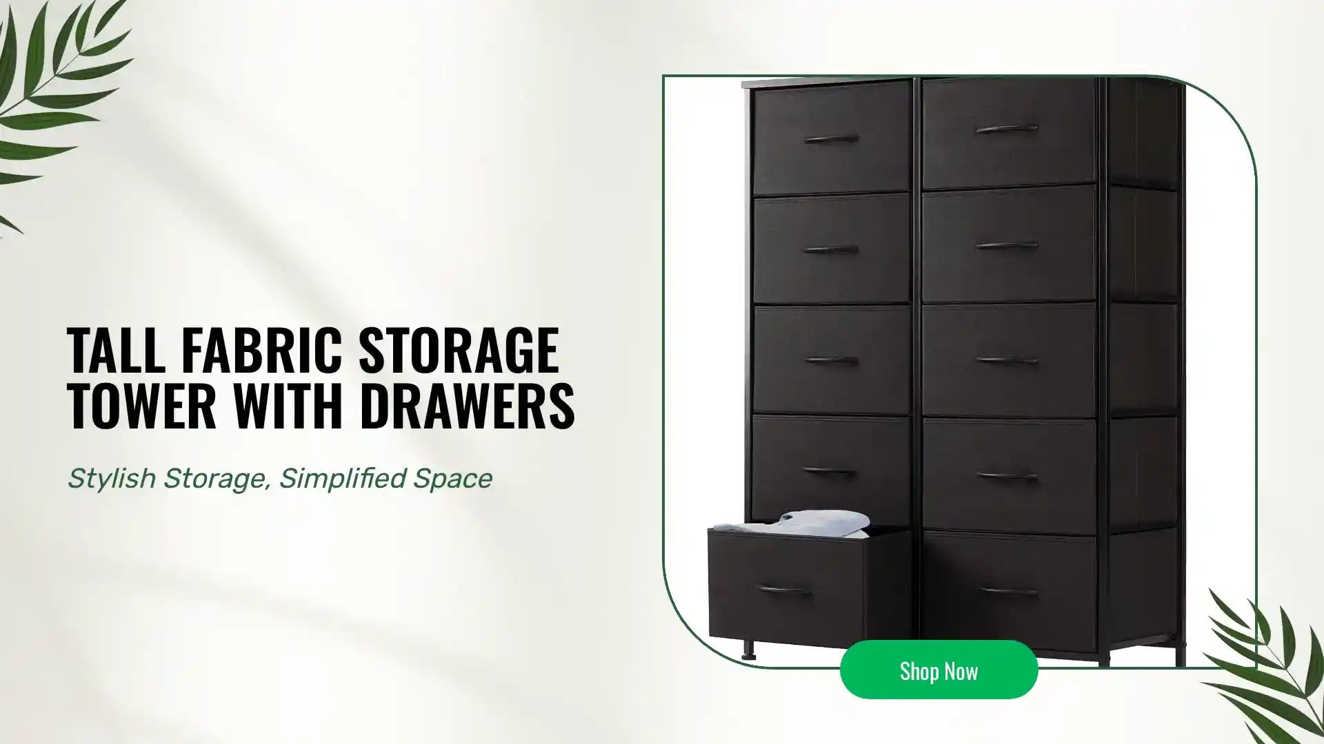 Tall Fabric Storage Tower with Drawers by@Outfy