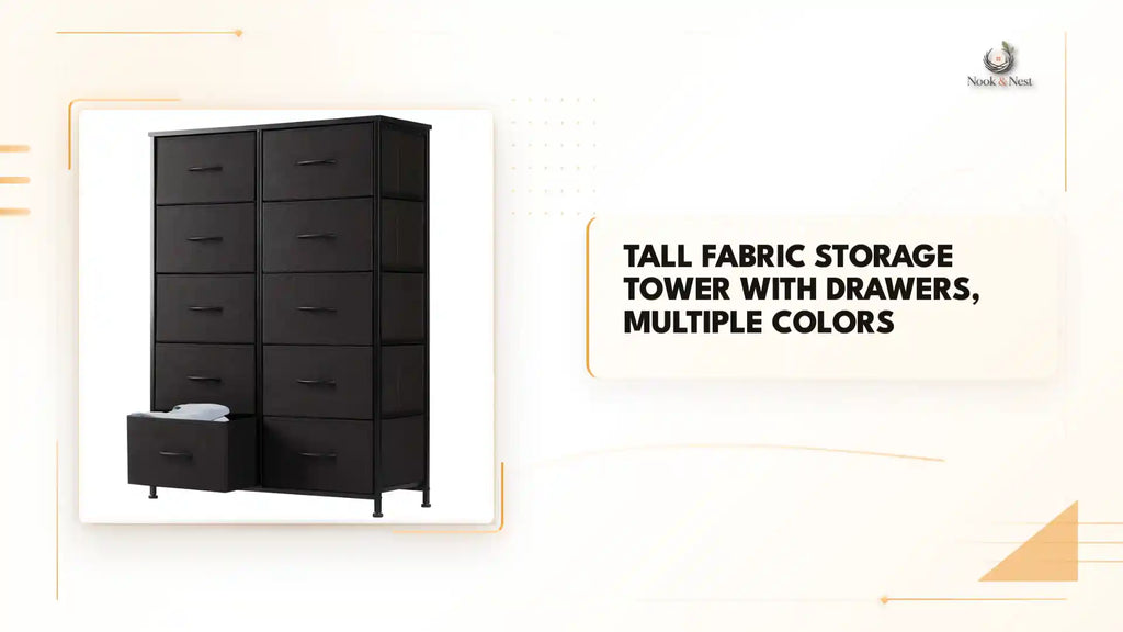 Tall Fabric Storage Tower with Drawers, Multiple Colors by@Outfy
