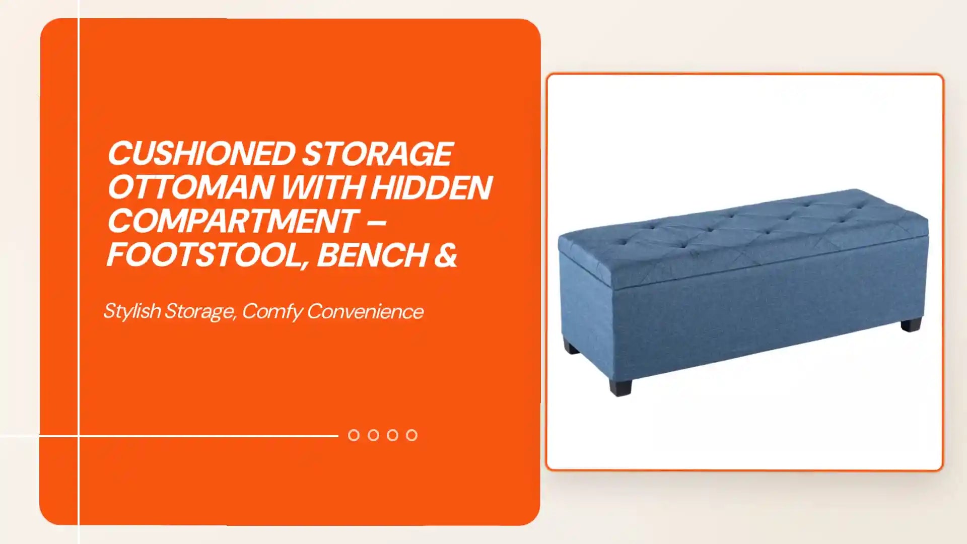 Cushioned Storage Ottoman with Hidden Compartment &ndash; Footstool, Bench & by@Outfy