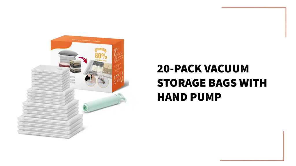20-Pack Vacuum Storage Bags with Hand Pump by@Outfy