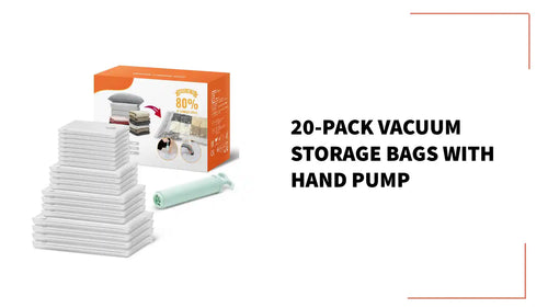 20-Pack Vacuum Storage Bags with Hand Pump by@Outfy
