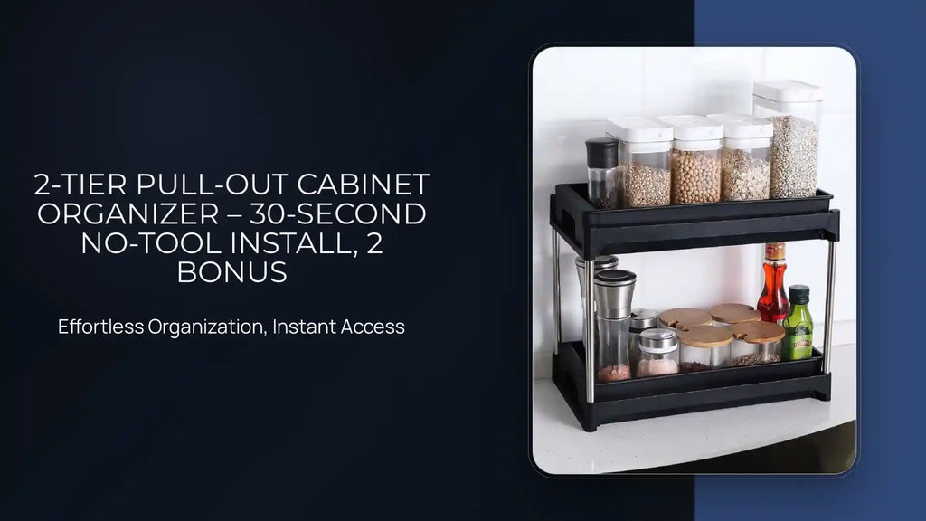 2-Tier Pull-Out Cabinet Organizer &ndash; 30-Second No-Tool Install, 2 Bonus by@Outfy