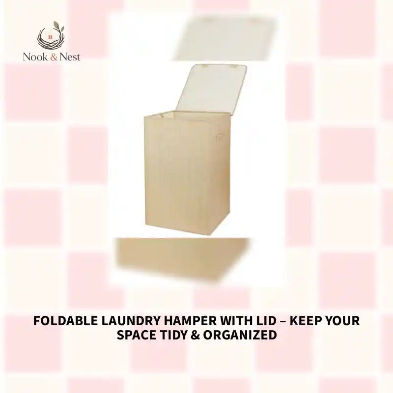 Foldable Laundry Hamper with Lid &ndash; Keep Your Space Tidy &amp; Organized by@Outfy