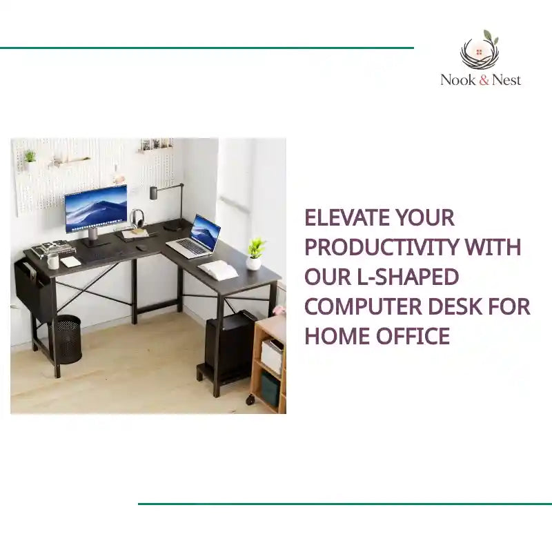 Elevate Your Productivity with Our L-Shaped Computer Desk for Home Office by@Outfy