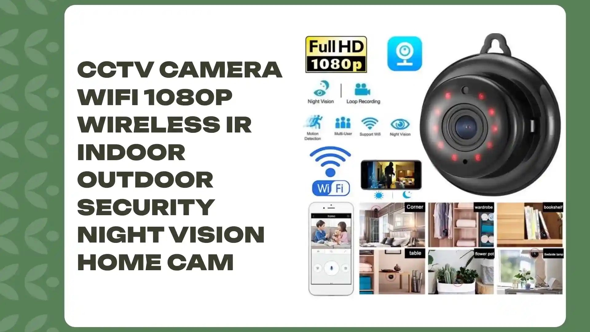 CCTV Camera WiFi 1080P Wireless IR Indoor Outdoor Security Night Vision Home CAM by@Outfy