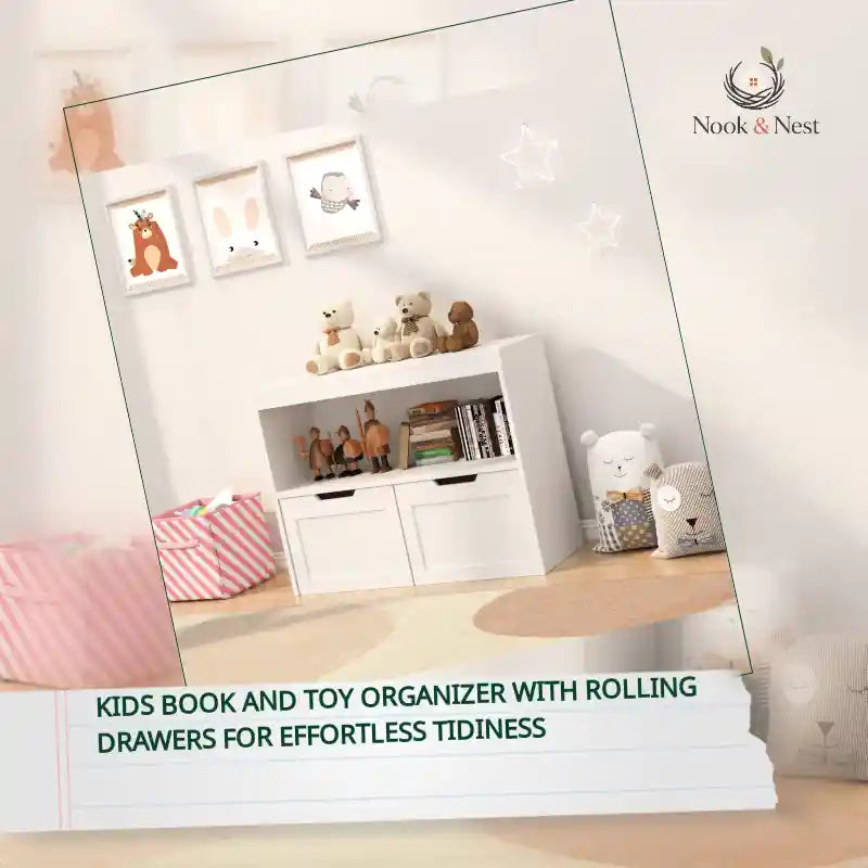 Kids Book and Toy Organizer with Rolling Drawers for Effortless Tidiness by@Outfy