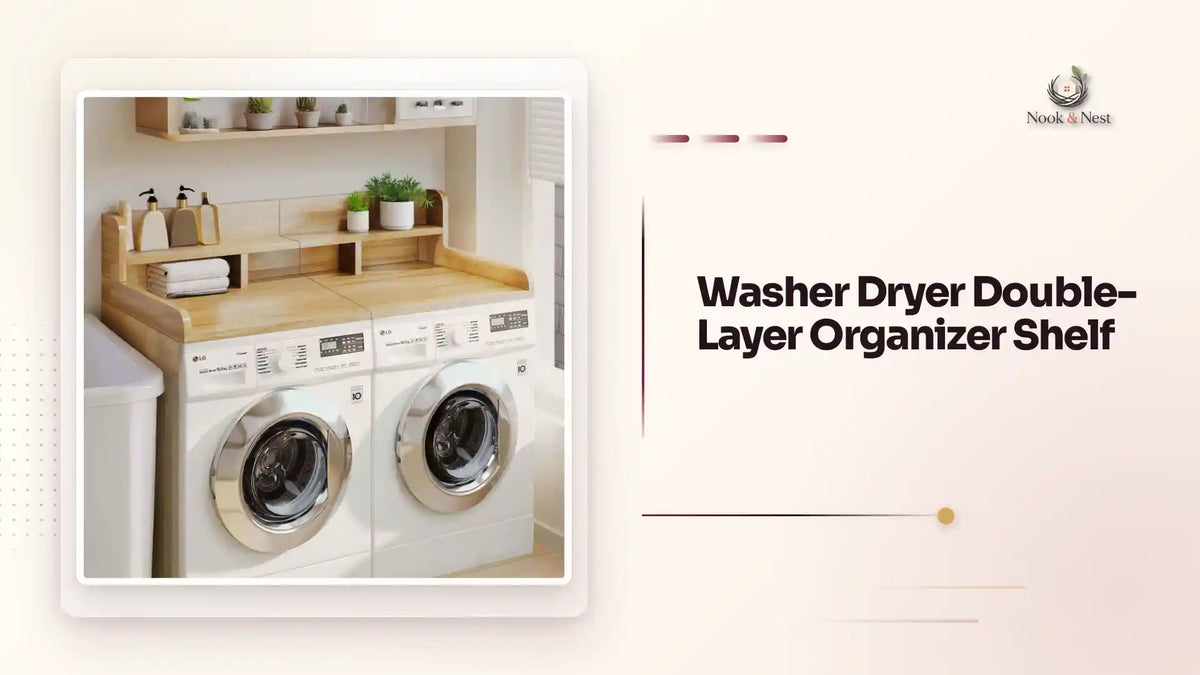 Washer Dryer Double-Layer Organizer Shelf by@Outfy