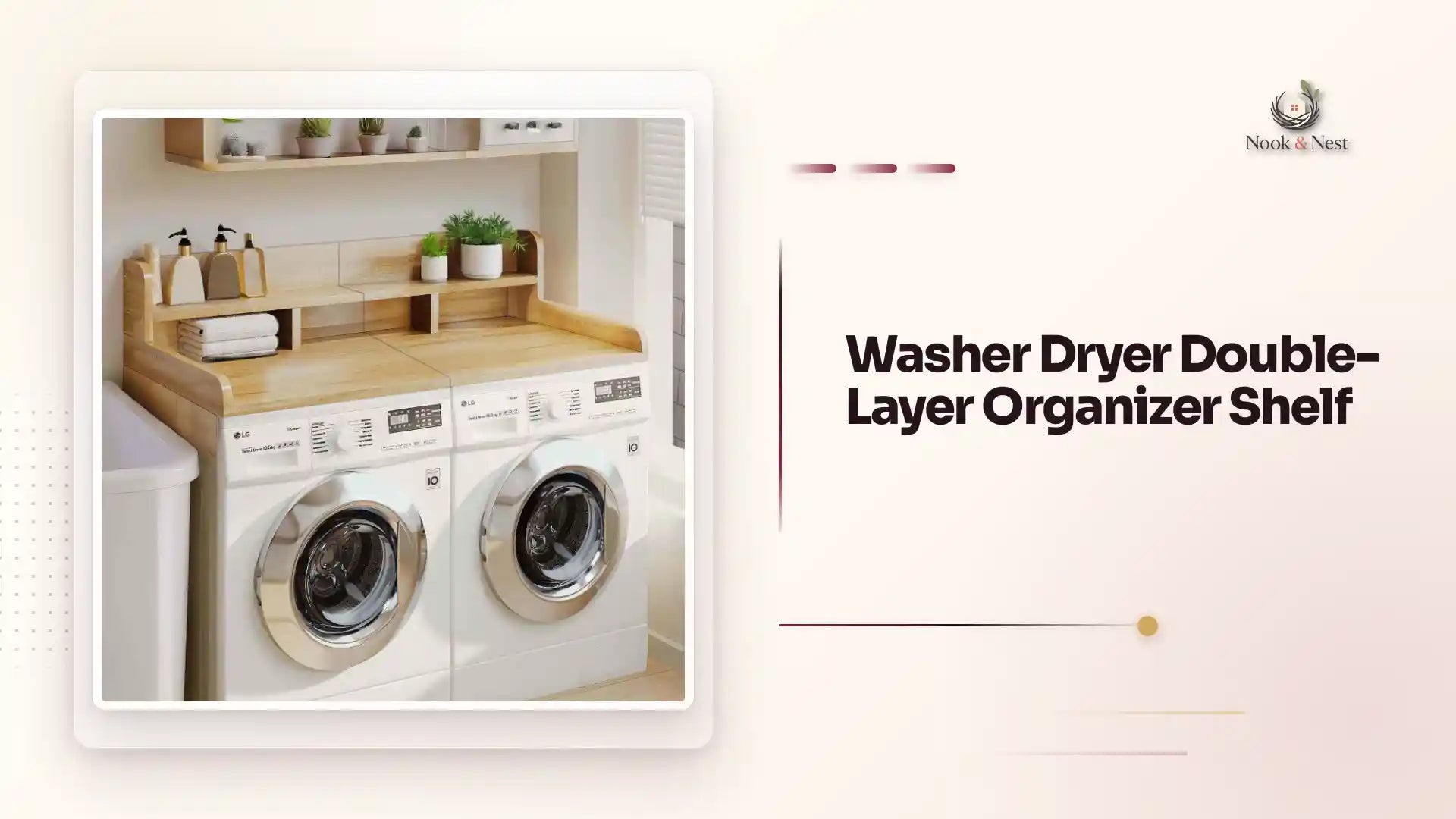 Washer Dryer Double-Layer Organizer Shelf by@Outfy