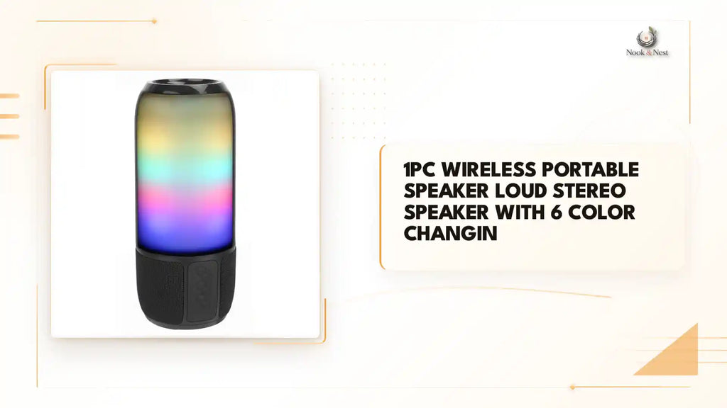 1Pc Wireless Portable Speaker Loud Stereo Speaker With 6 Color Changin by@Outfy