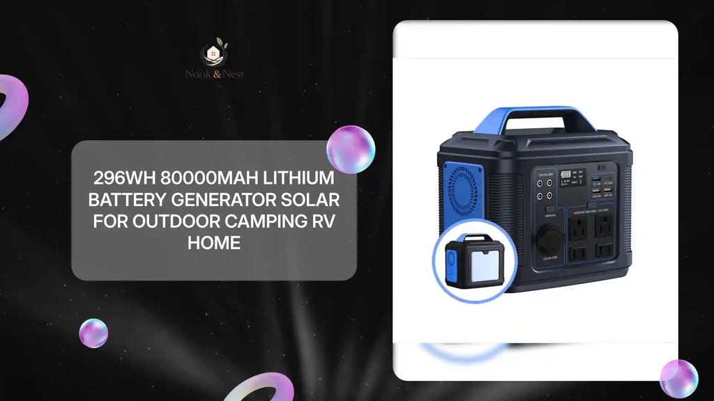 296Wh 80000mAh Lithium Battery Generator Solar For Outdoor Camping RV Home by@Outfy
