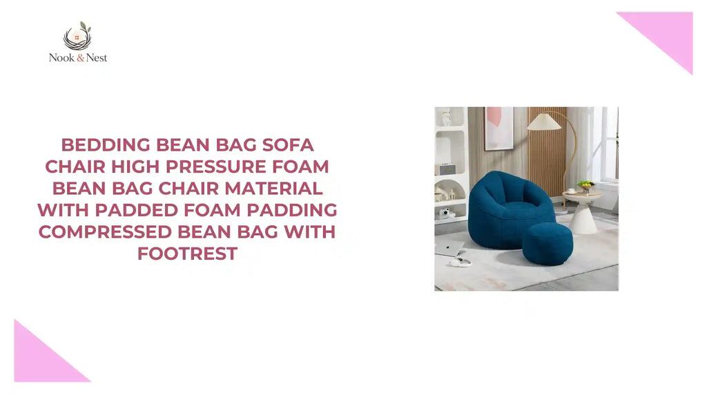 Bedding Bean Bag Sofa Chair High Pressure Foam Bean Bag Chair Material With Padded Foam Padding Compressed Bean Bag With Footrest by@Outfy