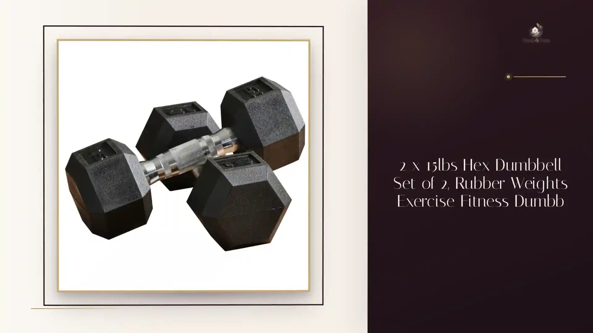 2 x 15lbs Hex Dumbbell Set of 2, Rubber Weights Exercise Fitness Dumbb by@Outfy