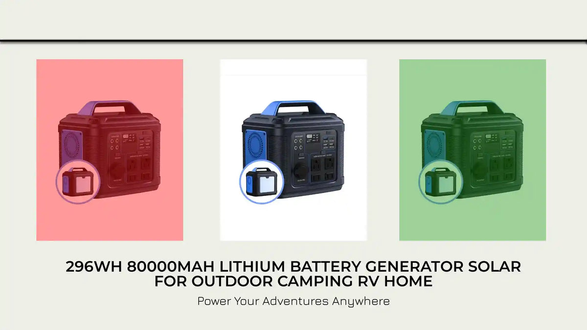 296Wh 80000mAh Lithium Battery Generator Solar For Outdoor Camping RV Home by@Outfy
