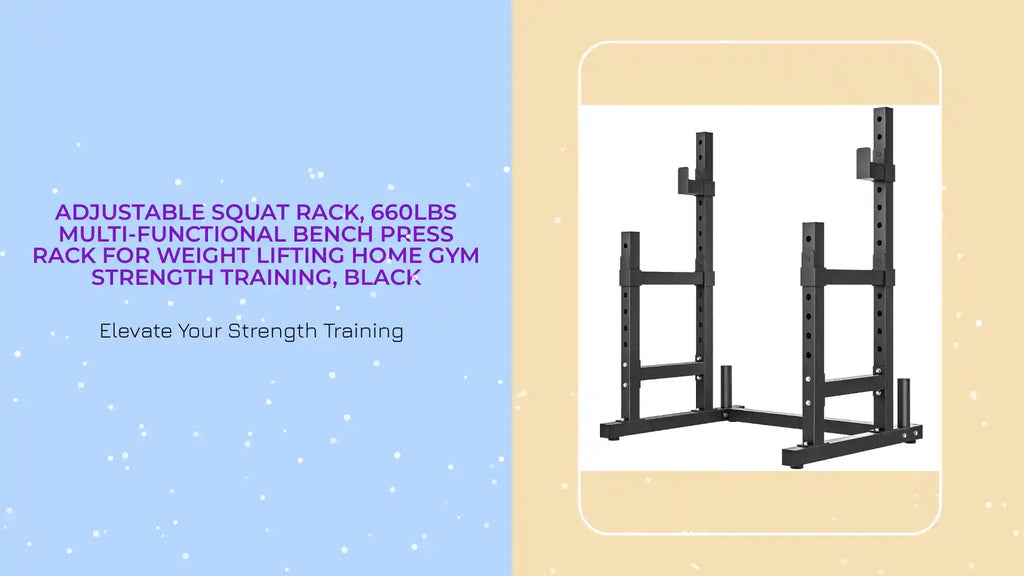 Adjustable Squat Rack, 660lbs Multi-Functional Bench Press Rack for Weight Lifting Home Gym Strength Training, Black by@Outfy
