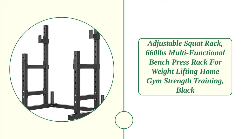 Adjustable Squat Rack, 660lbs Multi-Functional Bench Press Rack for Weight Lifting Home Gym Strength Training, Black by@Outfy