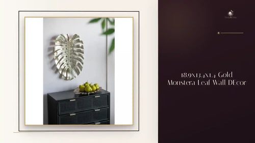 18.9x13.4x1.4 Gold Monstera Leaf Wall DEcor by@Outfy