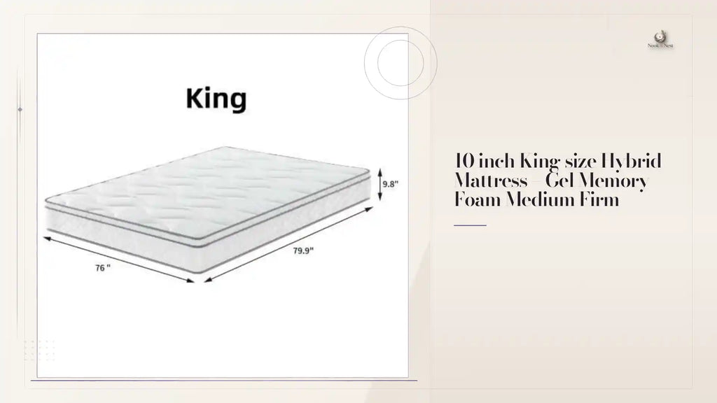 10 inch King size Hybrid Mattress &ndash; Gel Memory Foam Medium Firm by@Outfy
