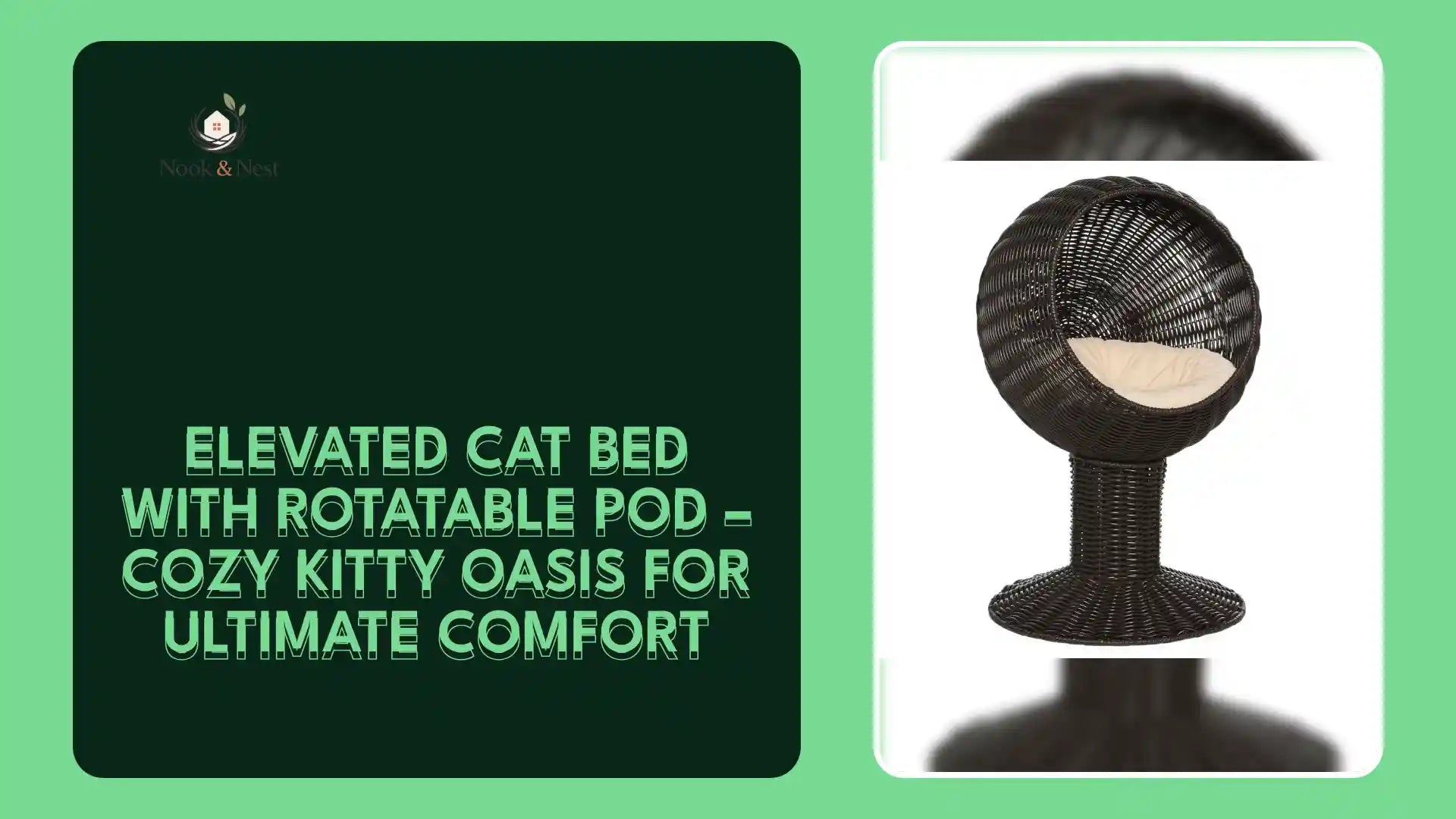 Elevated Cat Bed with Rotatable Pod &ndash; Cozy Kitty Oasis for Ultimate Comfort by@Outfy