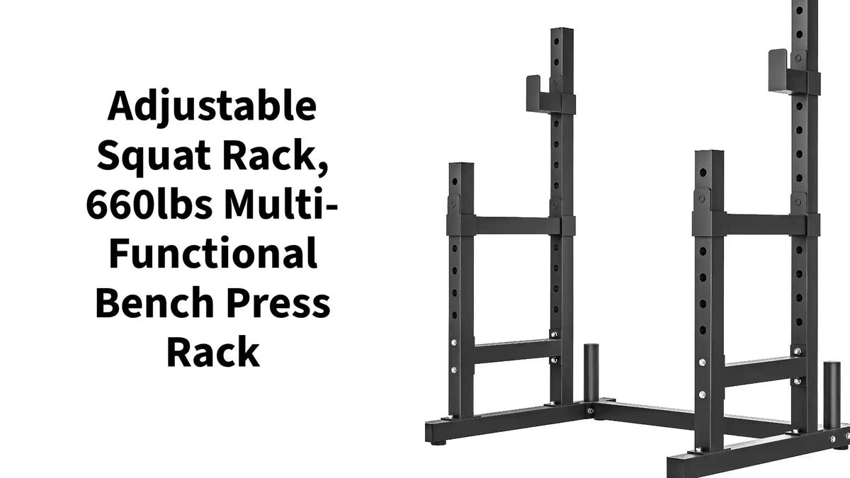 Adjustable Squat Rack, 660lbs Multi-Functional Bench Press Rack by@Outfy