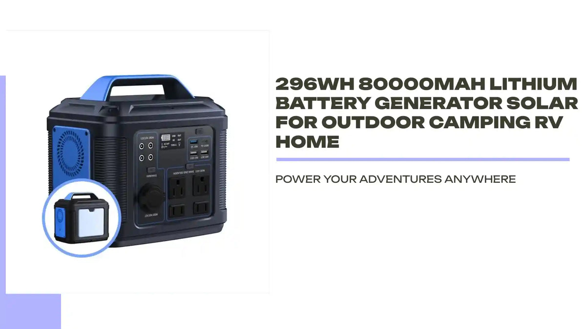 296Wh 80000mAh Lithium Battery Generator Solar For Outdoor Camping RV Home by@Outfy
