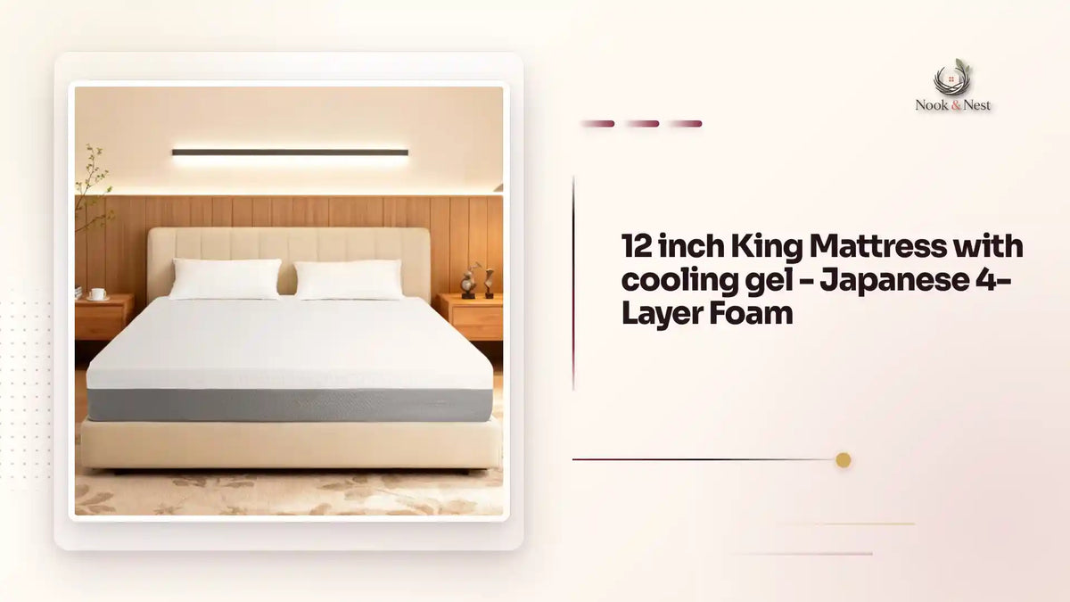 12 inch King Mattress with cooling gel - Japanese 4-Layer Foam by@Outfy