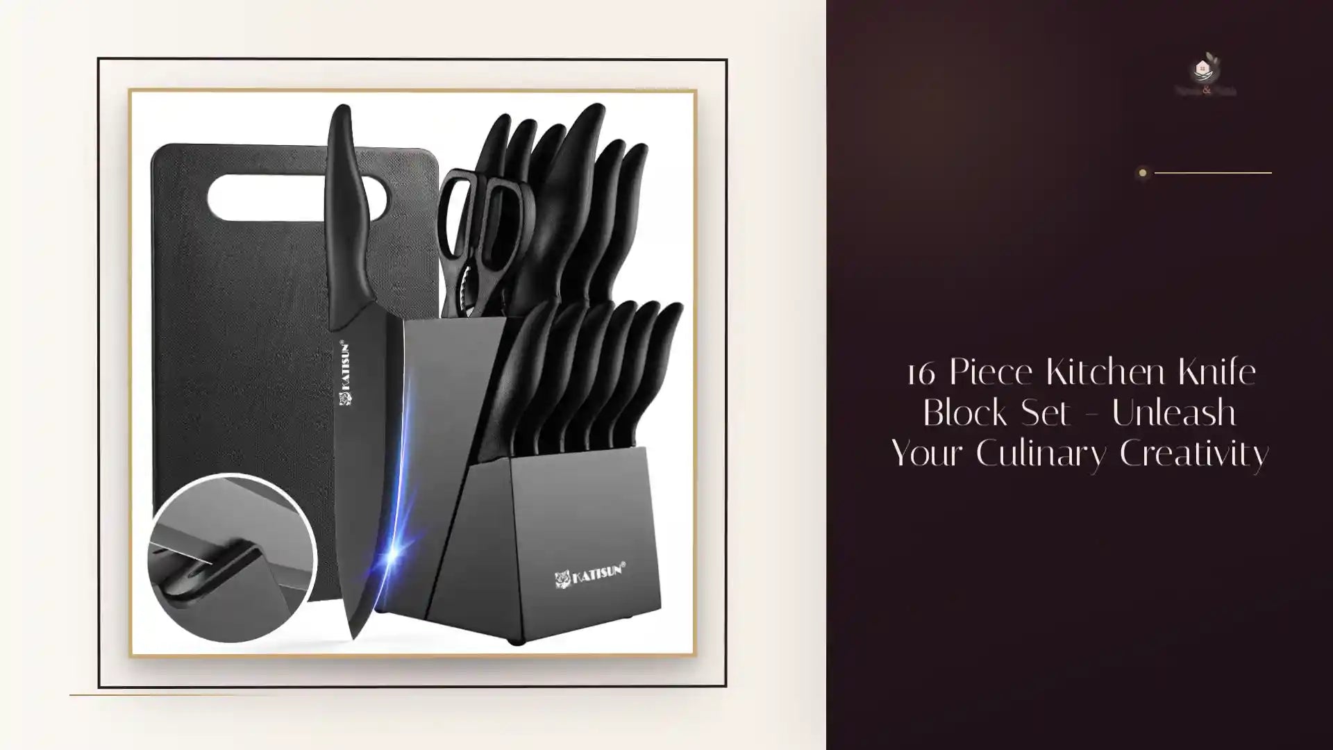 16 Piece Kitchen Knife Block Set - Unleash Your Culinary Creativity by@Outfy