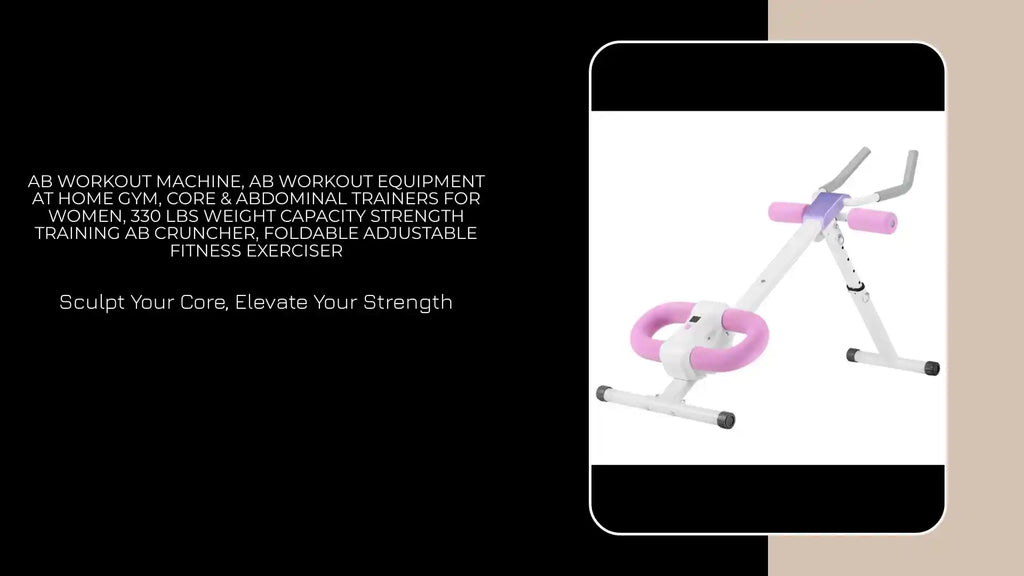 AB Workout Machine, Ab Workout Equipment At Home Gym, Core &amp; Abdominal Trainers For Women, 330 Lbs Weight Capacity Strength Training Ab Cruncher, Foldable Adjustable Fitness Exerciser by@Outfy