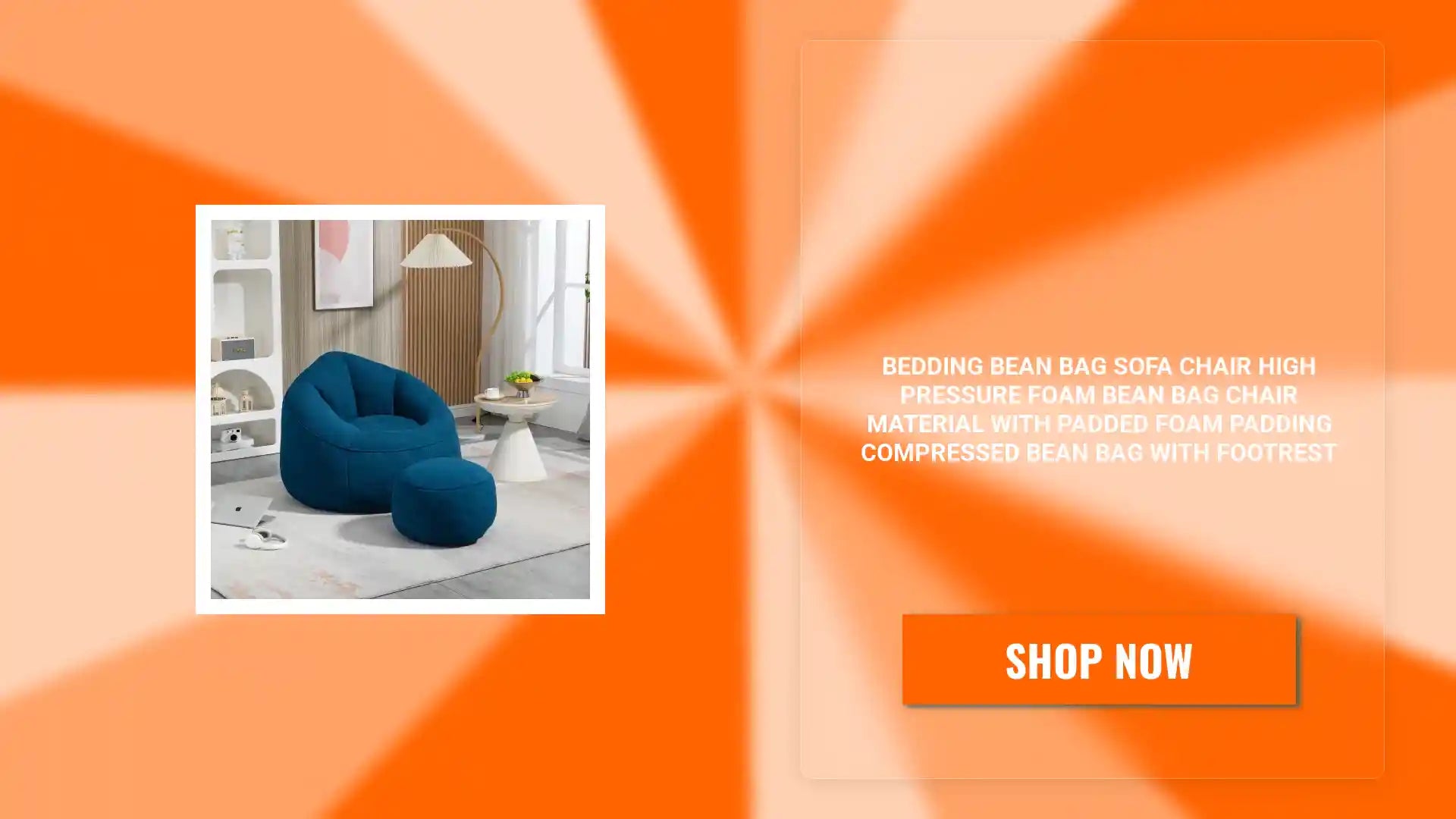 Bedding Bean Bag Sofa Chair High Pressure Foam Bean Bag Chair Material With Padded Foam Padding Compressed Bean Bag With Footrest by@Outfy