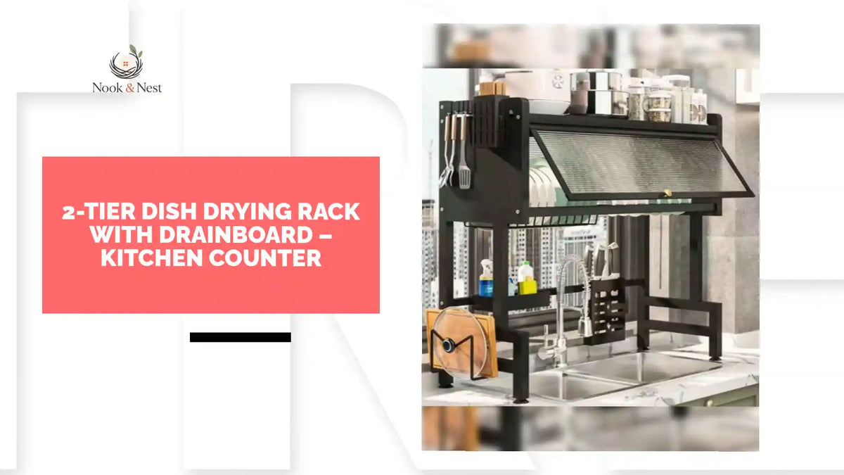 2-Tier Dish Drying Rack with Drainboard &ndash; Kitchen Counter by@Outfy