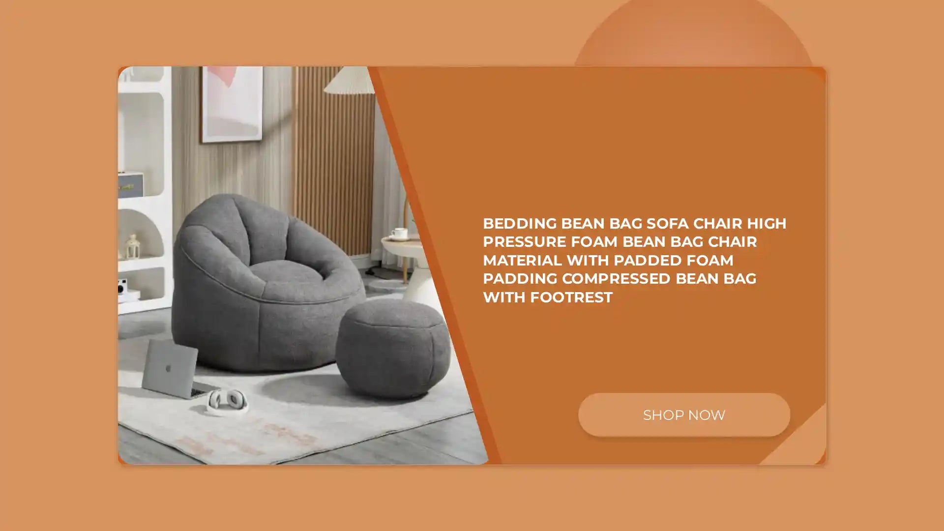 Bedding Bean Bag Sofa Chair High Pressure Foam Bean Bag Chair Material With Padded Foam Padding Compressed Bean Bag With Footrest by@Outfy