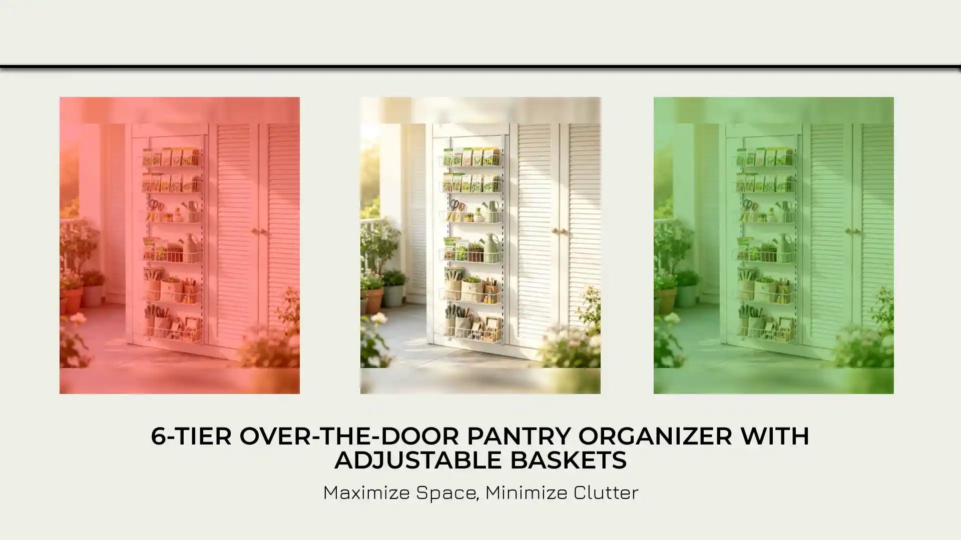 6-Tier Over-the-Door Pantry Organizer with Adjustable Baskets by@Outfy